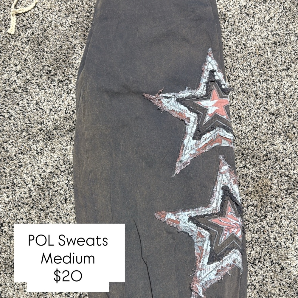 POL Star Patterned Black Sweatpants